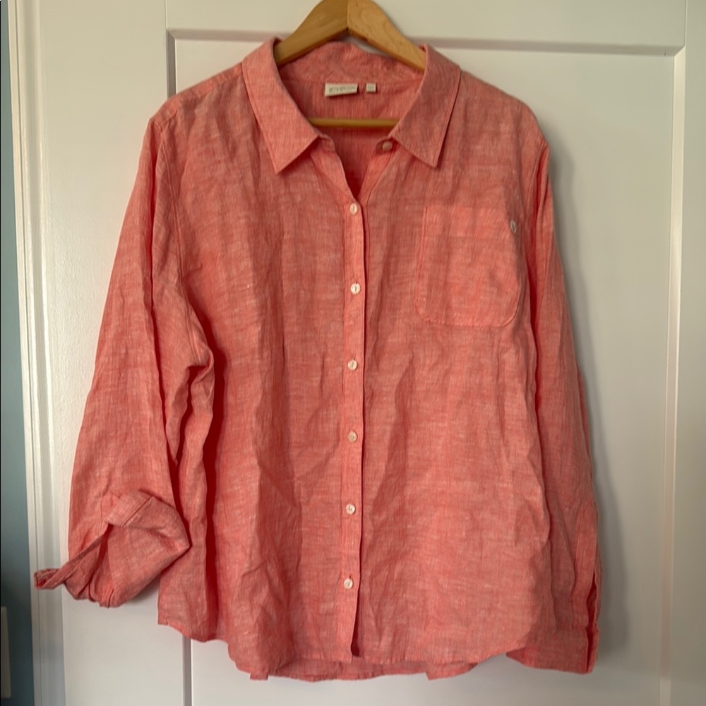 Spartina 449 Pink Linen Top